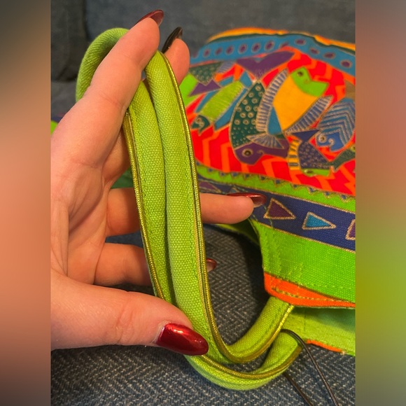 Vintage Laurel Burch Colorful “Dancing Fish” Canvas Tote Bag - Picture 11 of 14